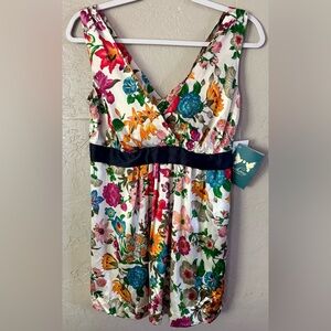 Schone 100% Silk Maternity Top XS Spring Floral Emily Top Morning Glory Made USA